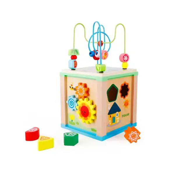 Cub educativ Montessori din lemn 5 in 1 - Default Title