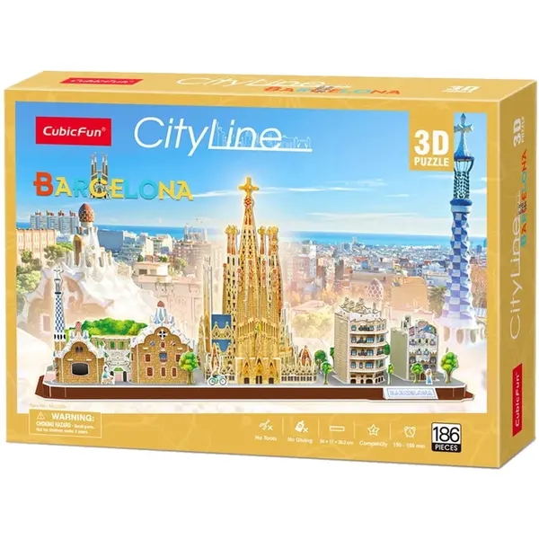 Cubic Fun Puzzle 3D Cubic Fun - City Line, Barcelona, 186 piese