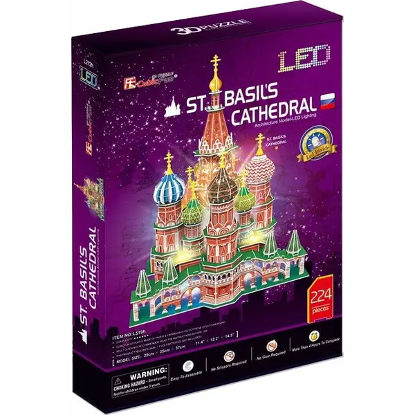 Cubic Fun Puzzle 3D Cubic Fun LED - Catedrala St. Basil, 224 piese