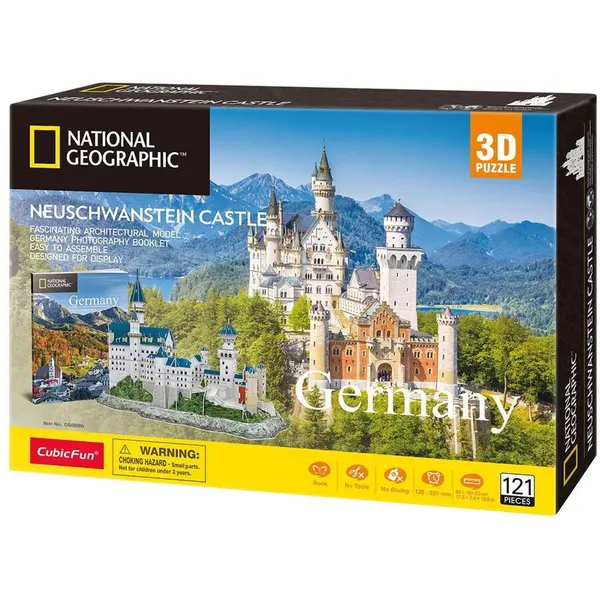 Cubic Fun Puzzle 3D Cubic Fun - National Geographic, Castelul Neuschwanstein, 121 piese