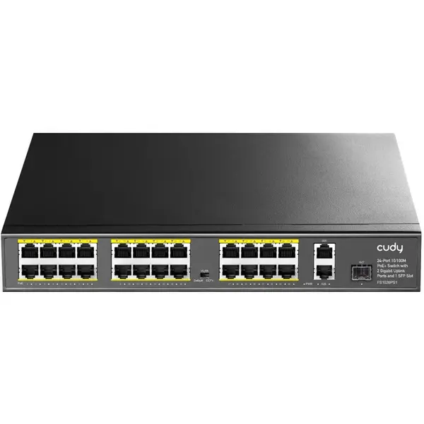 Cudy Cudy FS1026PS1 switch Fara management Gigabit Ethernet (10/100/1000) Power over Ethernet (PoE) Suport Negru