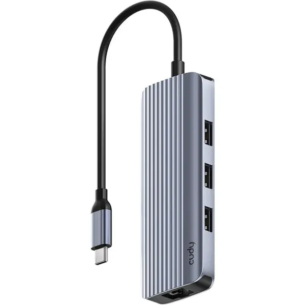 Cudy Hub USB CUDY UH606, 6-IN-1, USB-C Hub, 4K@60Hz HDMI, USB-A 3.0, Gigabit Ethernet