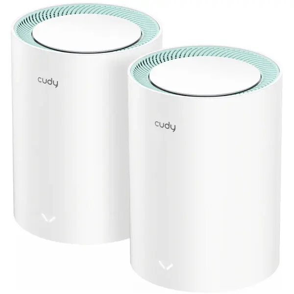 Cudy Router wireless Cudy M1300 2-PACK sistem Wi-Fi tip retea Banda dubla (2.4 GHz/ 5 GHz) Wi-Fi 5 (802.11ac) Alb 1 Intern