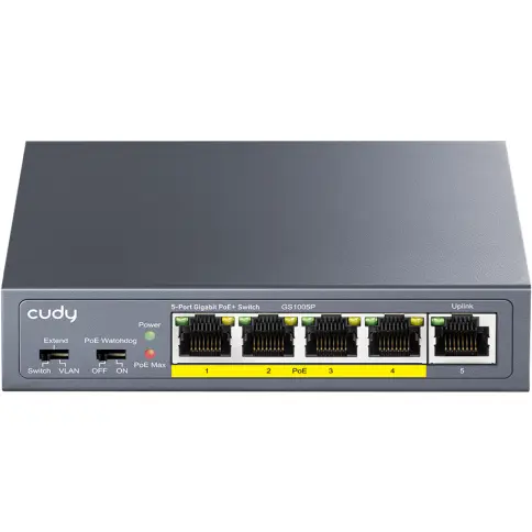 Cudy SWITCH industrial PoE+ cu 5 porturi GS1005P 120W 1Gbps 120W 1Gbps