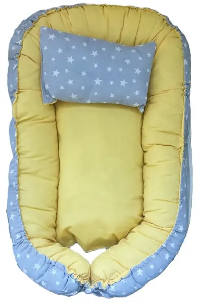 Cuib de bebeluși Baby baba - Stele gri, galbene
