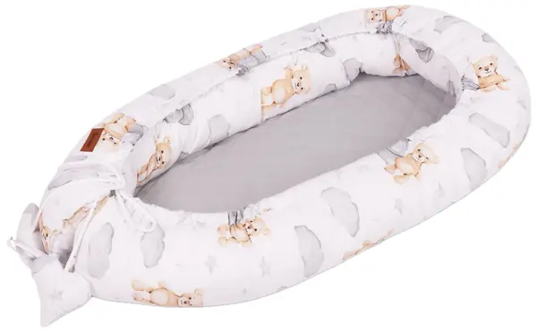 Cuib de bebeluși Sensillo - Urs, gri, 80 х 45 cm
