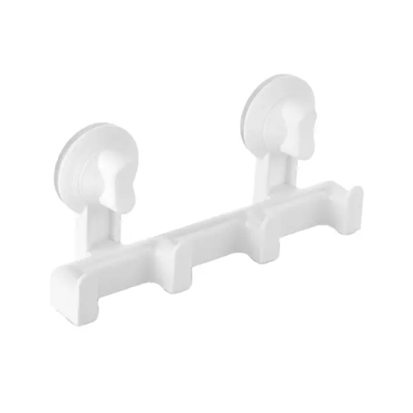 Cuier cu 2 Ventuze si 4 Agatatori Qlux, din Plastic, 32 x 16 x 5 cm