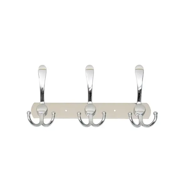 Cuier cu 3 Agatatori, Metal, Lungime 24.5 cm, Argintiu