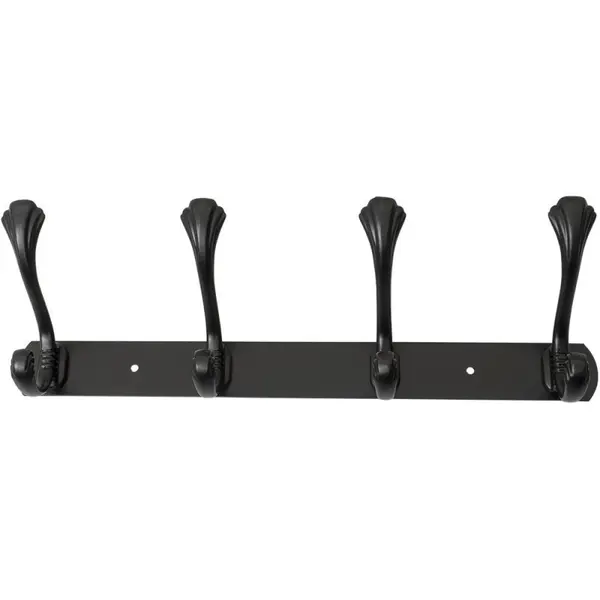 Cuier cu 4 Agatatori, Metal, Lungime 34.5 cm, Negru