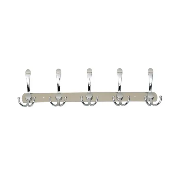 Cuier cu 5 Agatatori, Metal, Lungime 44.5 cm, Argintiu