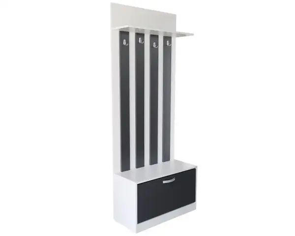 Cuier cu Pantofar 80 Alb cu Gri - Eleganta si Functionalitate pentru Hol