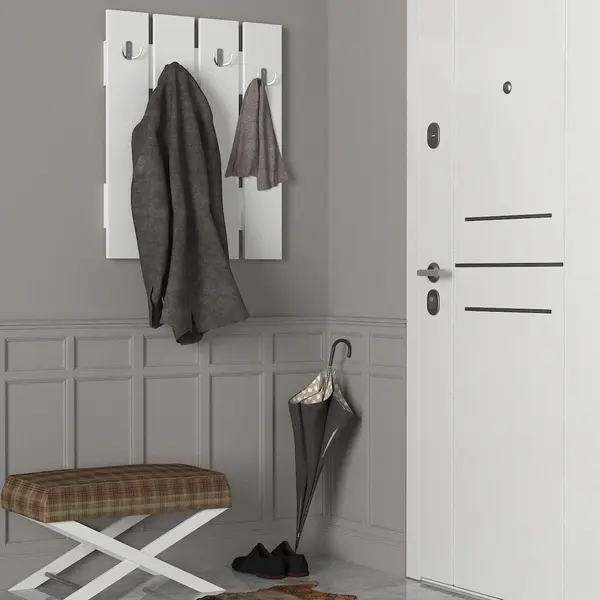 Cuier cu pantofar Polka, Alb, 65x80 cm
