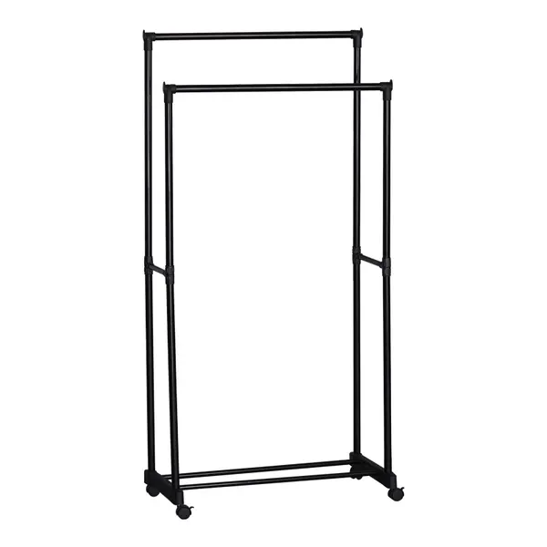 Cuier de podea Ganco din metal, Negru, 75x39x157 cm