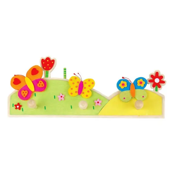 Cuier din lemn cu fluturasi 29x12 cm