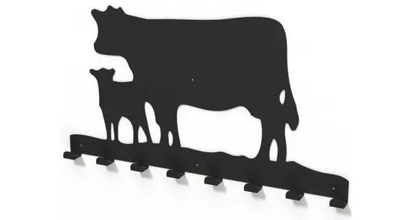Cuier metalic ANIMALE de FERMA -model 4018 Negru