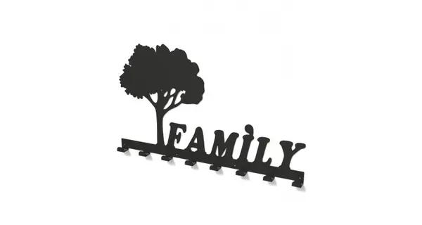 Cuier metalic COPACUL FAMILIEI -model 3017 Negru
