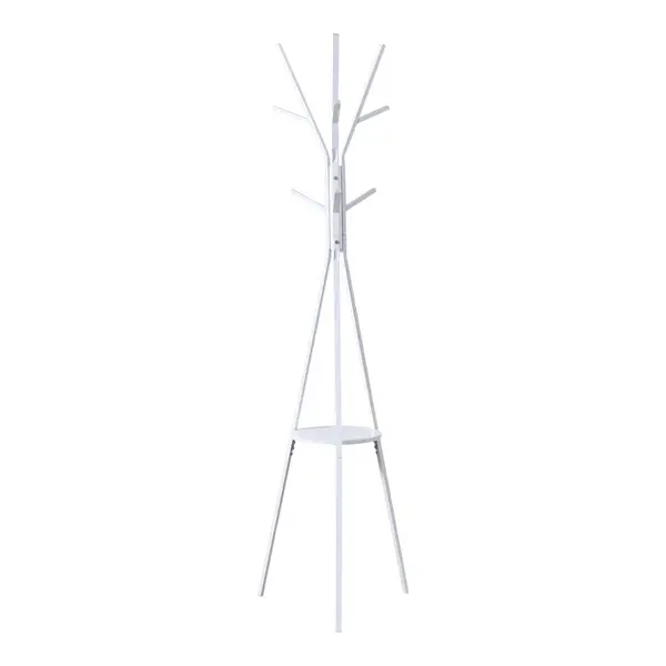 Cuier metalic Denner, Metal, Alb, 48x48x180 cm
