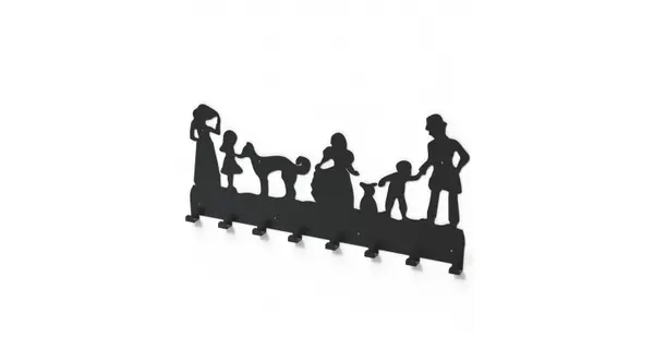 Cuier metalic FAMILIE - model 3019 Negru