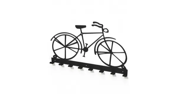 Cuier metalic forma bicicleta vintage -model 2104 Negru