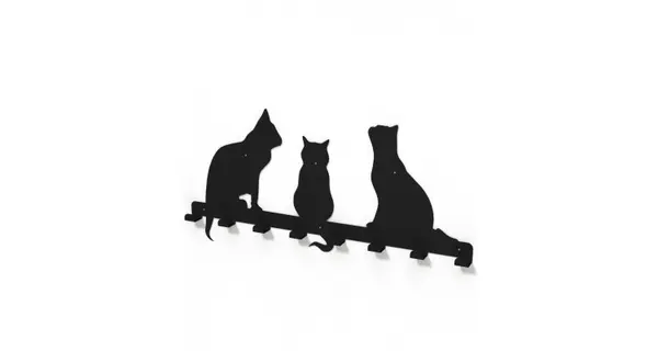 Cuier metalic forma PISICI Model-3203 Negru