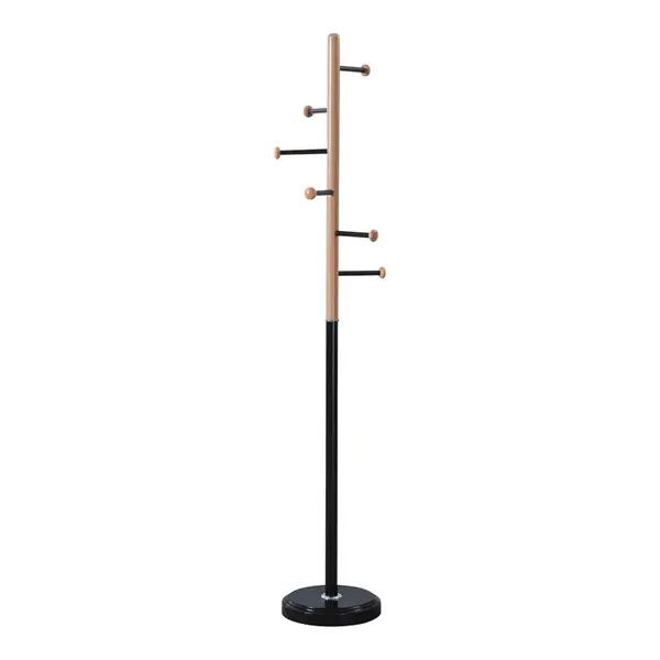 Cuier pentru haine Serea, metal, negru-natural, 30x175 cm
