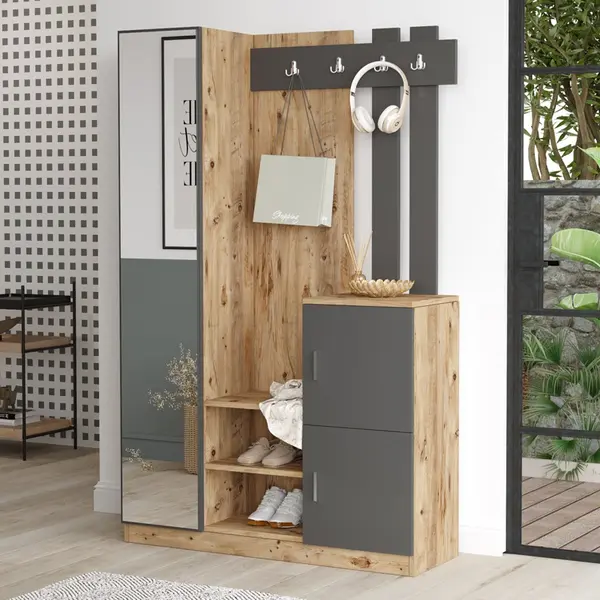 Cuier Saron, Pako World, Antracit-Natural, 113x35x180 cm