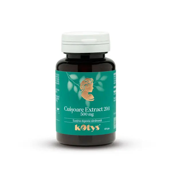 Cuișoare Extract 20:1 500 mg -- 60 capsule pentru susținerea digestiei sănătoase, Kotys