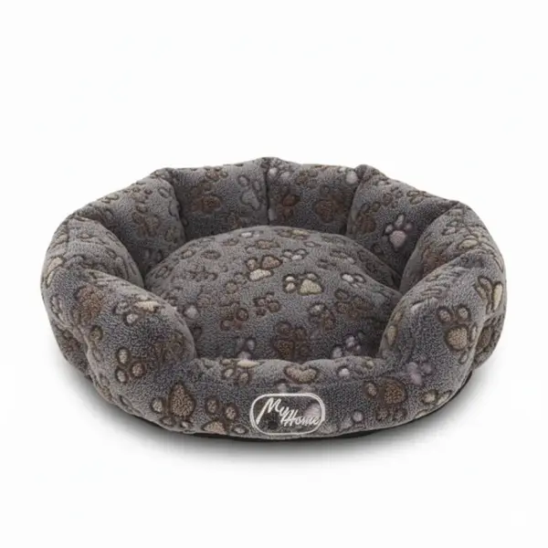 Culcus oval pentru caini My Home, 57 cm, Gri