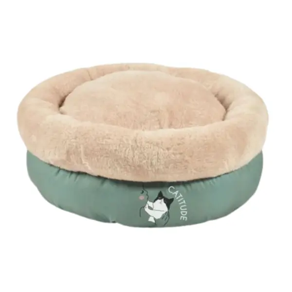 Culcus rotund pentru pisici Croci Party, Verde, 45 x 20 cm