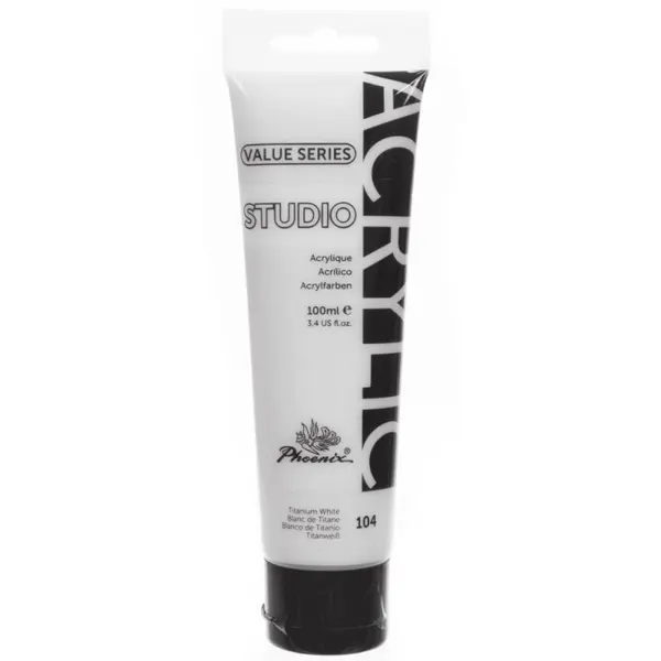 Culoare Acrilica Artists Acrylic Phoenix, Titanium White, 100 ml