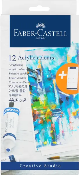 Culori acrilice 12 culori 20 ml Faber-Castell Culori acrilice 12 culori 20 ml Faber-Castell