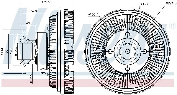 Cupla, ventilator radiator NISSENS 86039
