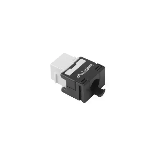 Cuplaj modular cu montare fara scule Lanberg, Keystone RJ45->LSA180° UTP cat6A, negru cu alb