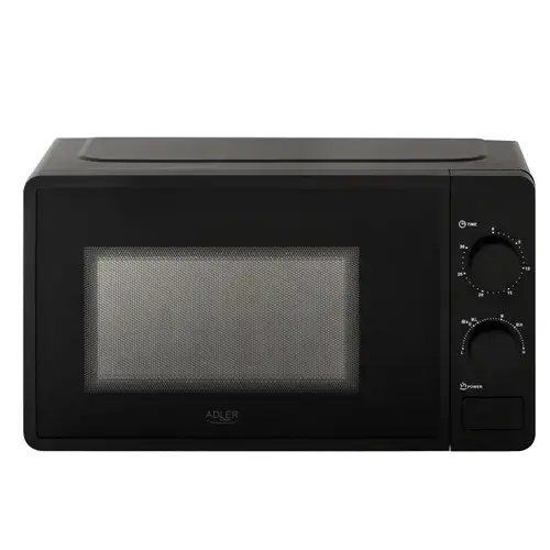 Cuptor cu microunde Adler AD 6206, 20 l, 700 W, 6 niveluri putere, Timer (Negru)