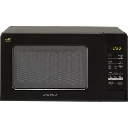 Cuptor cu microunde Daewoo KOR-AF25BKX functie Air Fryer, control digital, 25 litri, 850 W, Grill 1200 W, convectie 2200 W, 8 retete presetate, 5 niveluri de putere, platou rotativ de 31.5 cm (Negru)