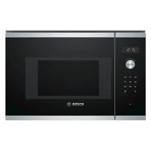 Cuptor cu microunde incorporabil Bosch BFL524MS0, 20 l, 800 W, 7 programe, Control digital (Negru)