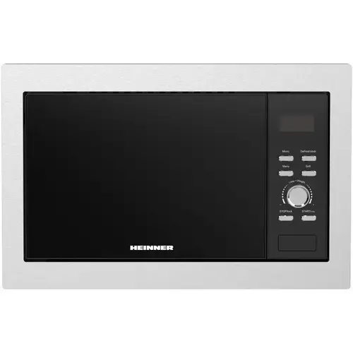 Cuptor cu microunde incorporabil Heinner HMW-BI23560SS, 23 l, Control digital, Display LED, Timer, Grill, Blocare acces copii, Inox