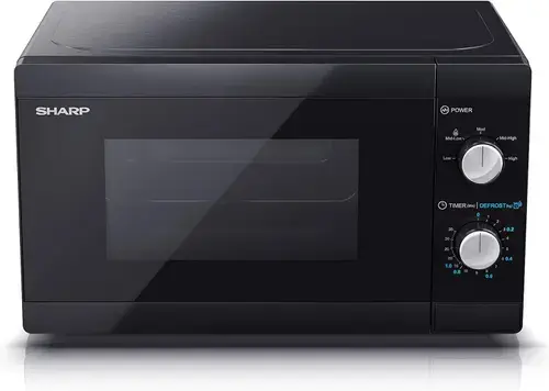 Cuptor cu microunde Sharp YC-MS01E-B, 20 l, 800 W, 5 trepte putere, Platou rotativ 25.5 cm (Negru)