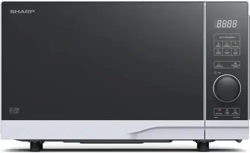Cuptor cu microunde Sharp YC-PS204AES, 20 L, 700 W, 10 trepte putere, Functie ECO, 8 programe, Platou rotativ 24.5 cm (Argintiu)