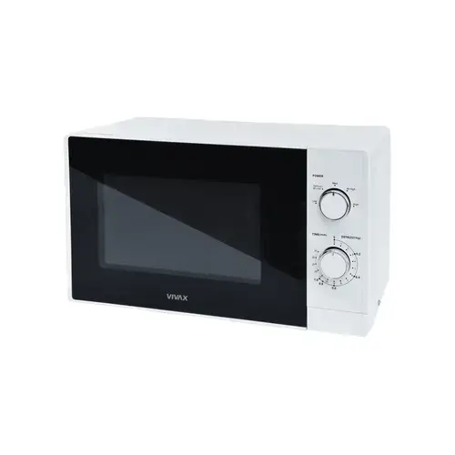 Cuptor cu microunde VIVAX MWO-2071W, Capacitate 20L, Putere 700W, Control mecanic, 5 niveluri de putere, Timer, Functie dezghetare dupa greutate, Geam sticla (Alb)