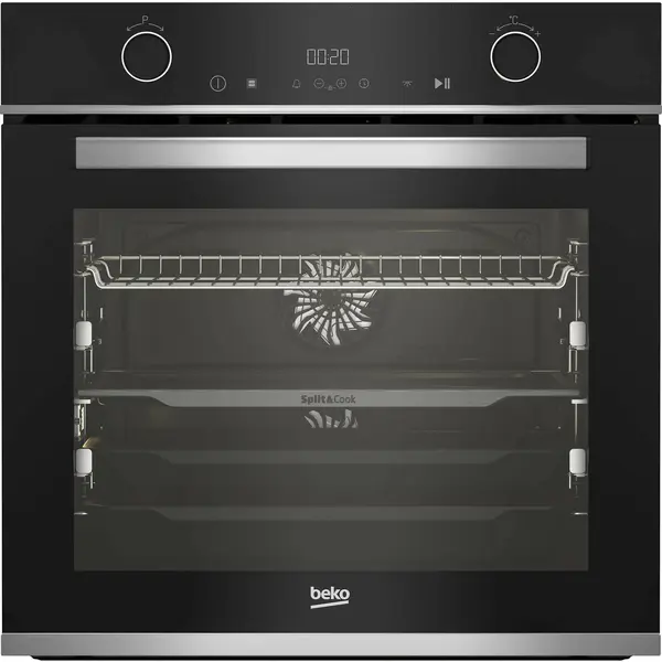 Cuptor incorporabil Beko BBVM13400XDS, 72 l, 14 functii de gatire, SteamShine Cleaning, Split & Cook, RecycledNet, SoftClose, 3D Cooking, Clasa A+