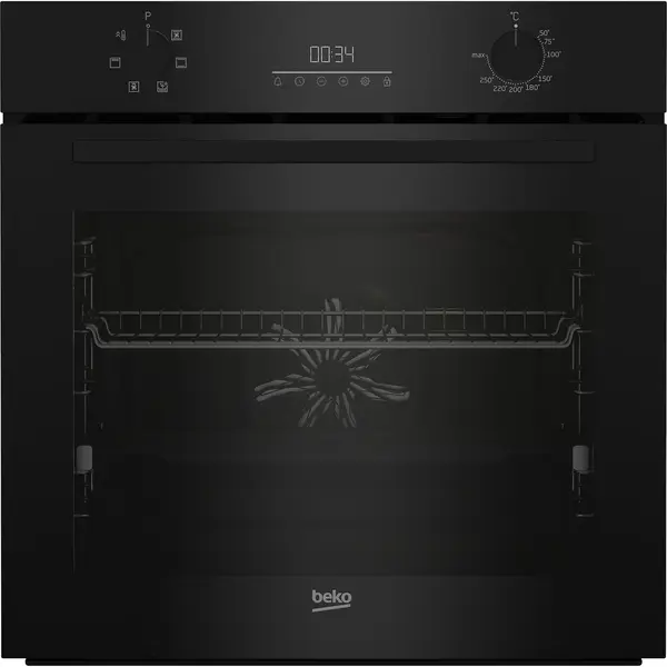 Cuptor incorporabil Beko BCBIE17300KSB, 72 l, Grill, Timer, AEROPerfect, AirFry, Autocuratare hidrolitica, Gatire 3D, Rafturi telescopice, Negru, Clasa A+