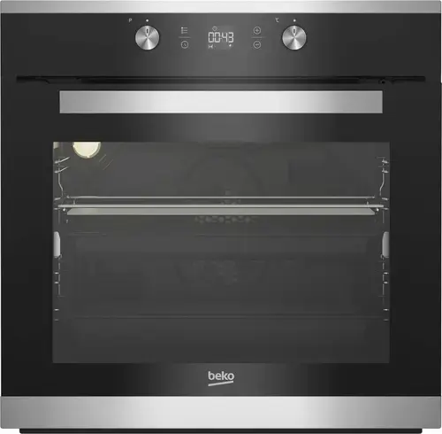 Cuptor incorporabil Beko BIM15300XPS, 71 l, Electric, 7 Functii, Autocuratare pirolitica, Grill, 3D Cooking, Ventilare Eco, Clasa A+ (Negru/Inox)