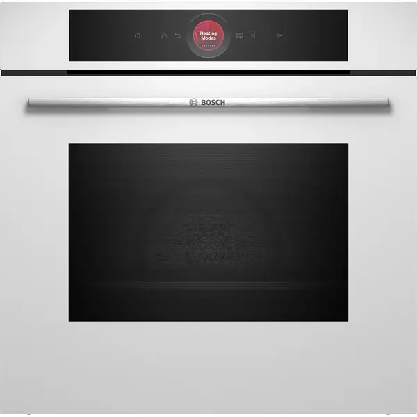 Cuptor incorporabil Bosch HBG7741W1, Multifunctional, 71 Litri, Autocuratare pirolitica, Grill, Home Connect, Clasa A+, Alb