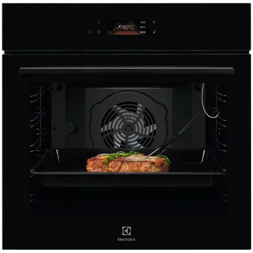 Cuptor incorporabil Electrolux COD8H39Z, 72 l, SteamBake-gatire cu abur, 169 de programe predefinite, Afisaj digital, Control touch, Grill, Senzor gatire, Convectie, 2 tavi emailate+1 gratar, Clasa energetica A+, Sticla (Negru)