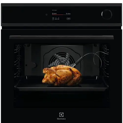 Cuptor incorporabil Electrolux EOC9P3XH, 72 l, SteamCrisp-gatire cu abur, Conectivitate WI-FI, TFT Activ, 75 programe predefinite, Autocuratare pirolitica, Timer cu display electronic, Grill, Clasa energetica A++, Sticla neagra cu insertie metalica (Negr