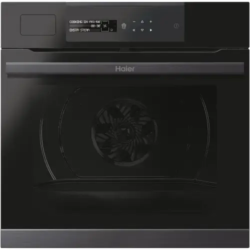 Cuptor incorporabil Haier HWO60SM5S5BH, Electric, 70 L, Autocuratare catalitica, Interfata I-MESSAGE TAD STEAM, WiFi + Bluetooth, Sonda temperatura cu fir, Softclose (Negru)