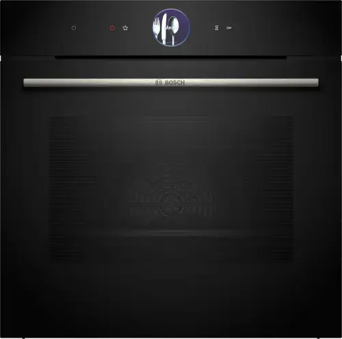 Cuptor incorporabil multifunctional Bosch Seria 8 HBG7363B1, Electric, 71 l, Clasa A+, 14 functii, Display TFT, Ventilator, Grill, Wi-Fi, Control vocal (Negru)