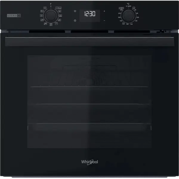 Cuptor incorporabil Whirlpool OMSR58RU1SB, Multifunctional, 71 l, Clasa A+, Autocuratare pirolitica, Display, Gatire aburi - Gentle Steam