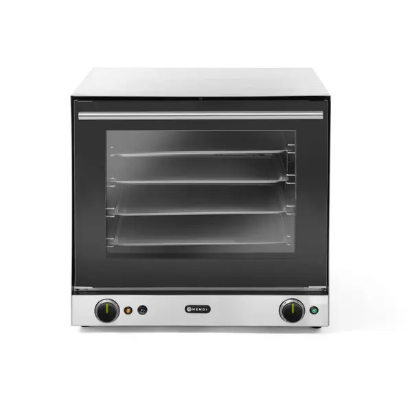 Cuptor Inox cu Convectie si Umidificare, H90S, 2670 W cu 4 Tavi, 2 Elemente Incalzire, 2 Ventilatoare, Termostat Reglabil, Timer 0-120 min